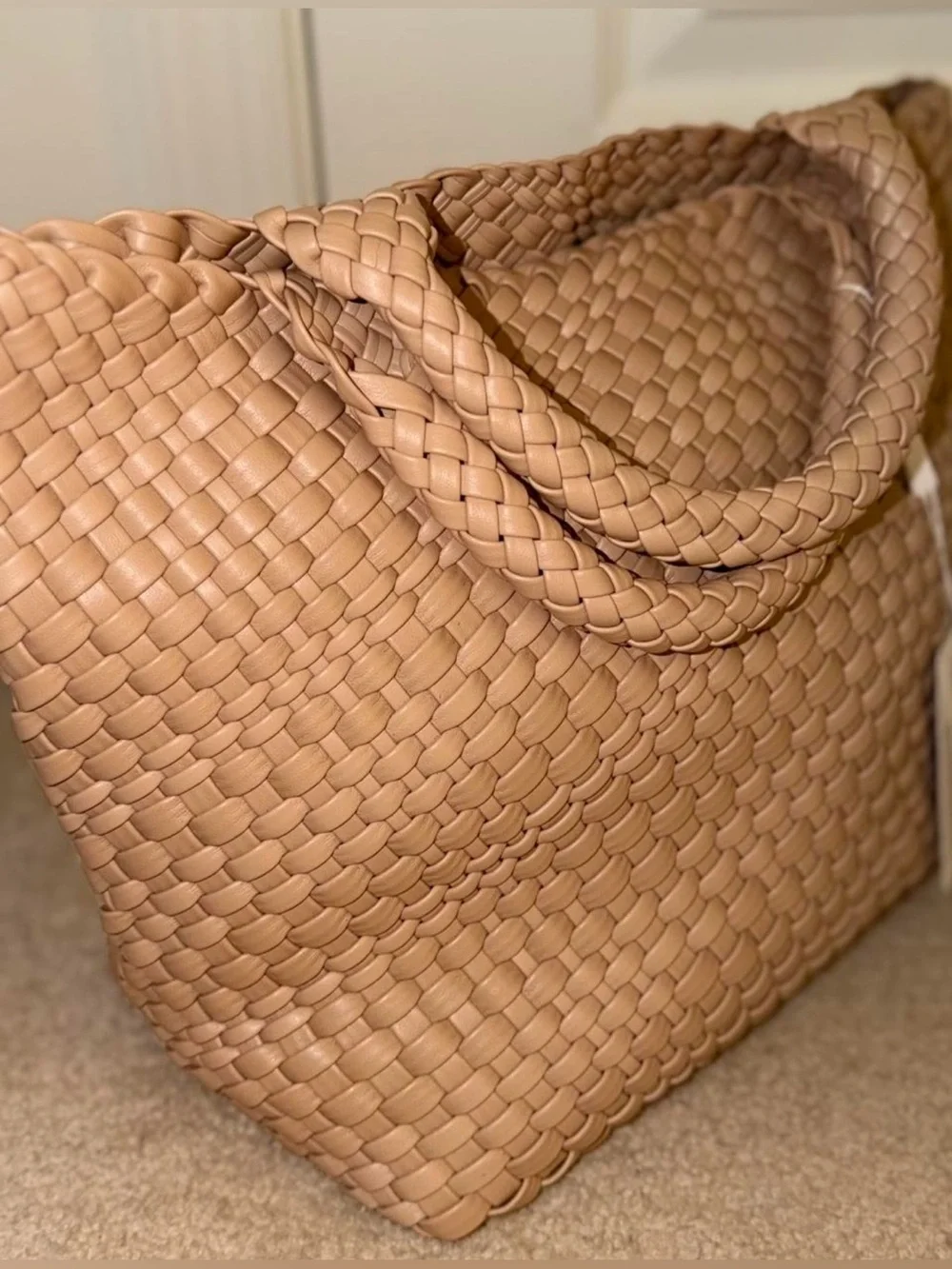 Vegan Leather Hobo Tote Bag
